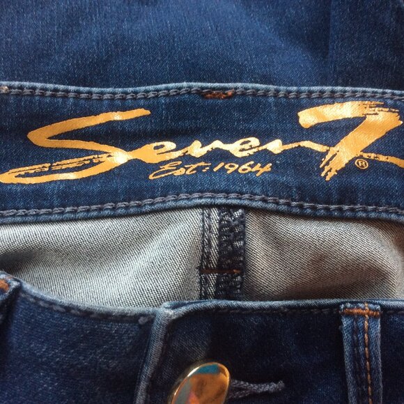 Seven7 Denim Ankle Button High Rise Legging Classic Boho Comfort Jeans Size 10 - Picture 5 of 9